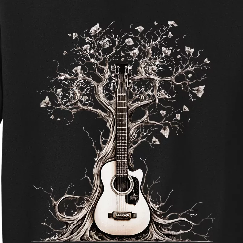 Acoustic Guitar Tree Of Life Nature Of Music Guitarist Tall Sweatshirt