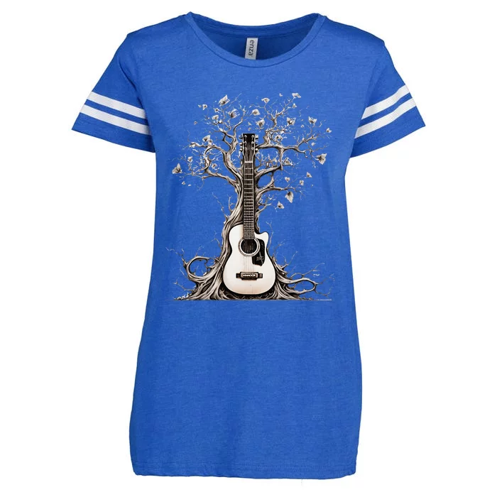 Acoustic Guitar Tree Of Life Nature Of Music Guitarist Enza Ladies Jersey Football T-Shirt