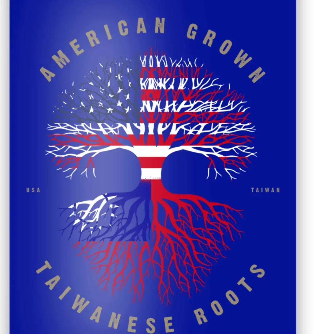 American Grown Taiwanese Roots Taiwan Flag Cute Gift Poster