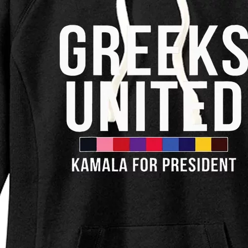 A Greeks United President Election Vote For Kamala Harris Women's Fleece Hoodie