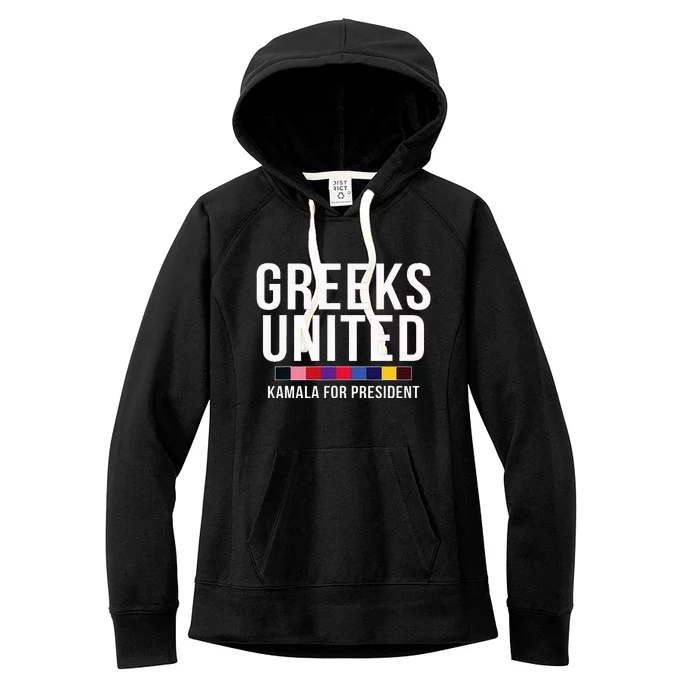 A Greeks United President Election Vote For Kamala Harris Women's Fleece Hoodie