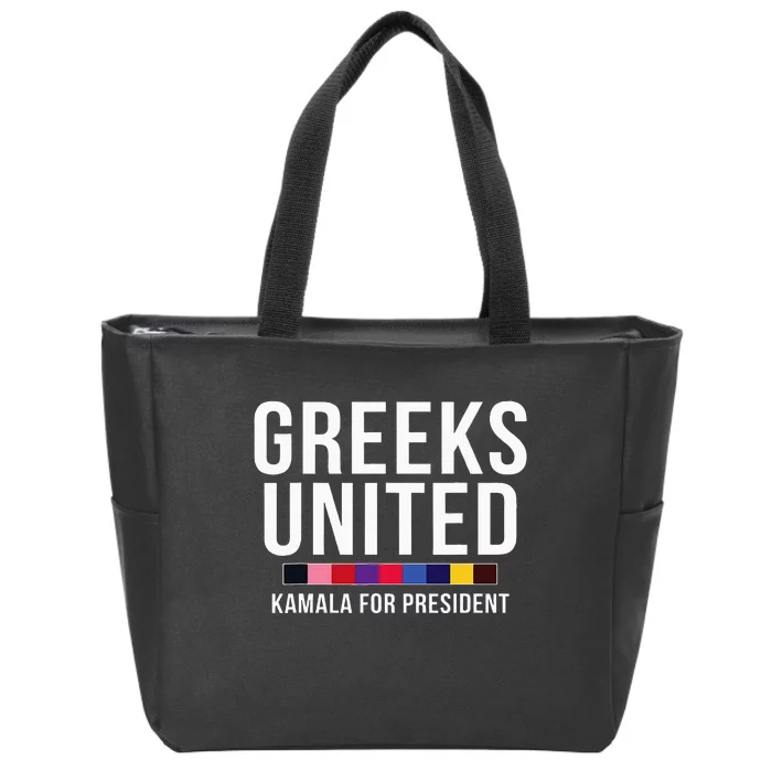 A Greeks United President Election Vote For Kamala Harris Zip Tote Bag