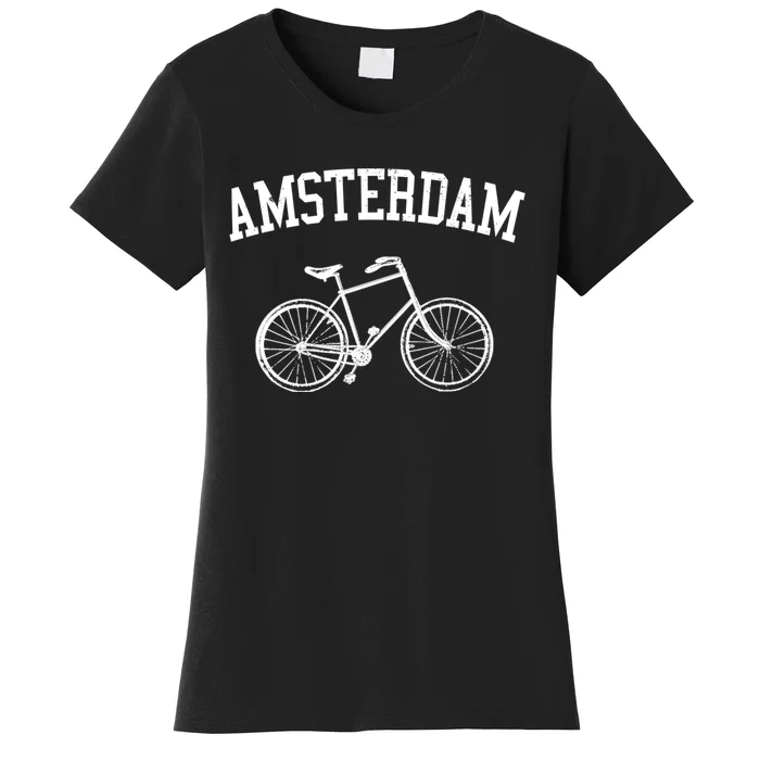 Amsterdam Gift Vintage Retro Bicycle Bike Netherlands Gift Women's T-Shirt