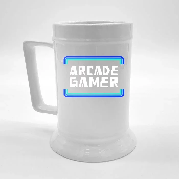 Arcade Gamer Video Games Player Retro Gaming Gamers Gift Front & Back Beer Stein