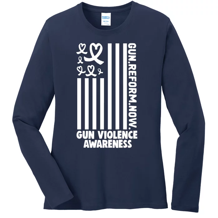 Anti Gun Violence End Gun Violence Wear Orange Ladies Long Sleeve Shirt