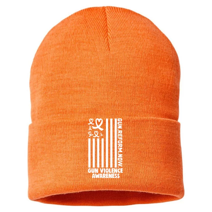 Anti Gun Violence End Gun Violence Wear Orange Sustainable Knit Beanie