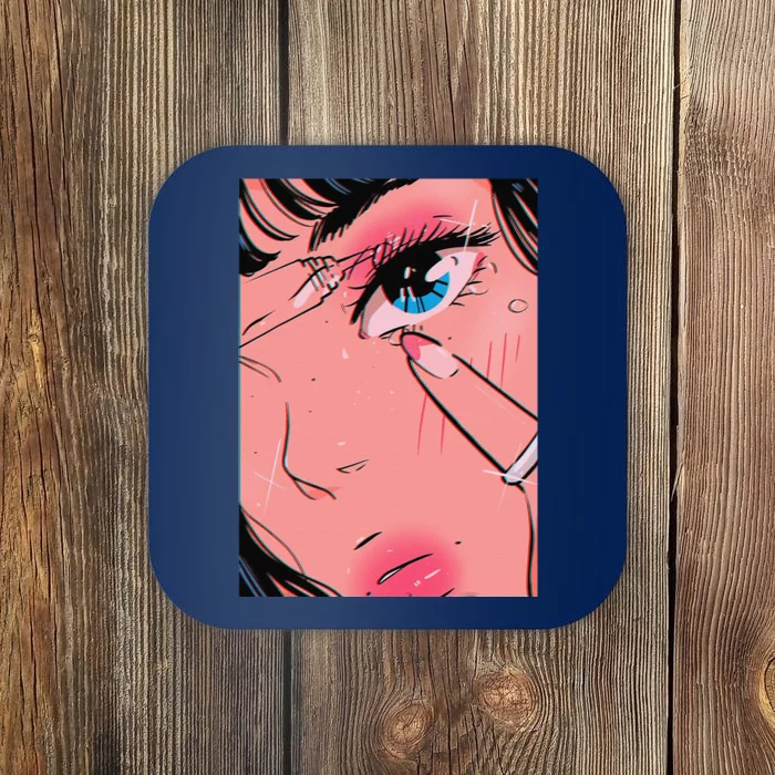 Anime Girl Vaporwave Egirl Aesthetic Japanese Otaku Coaster