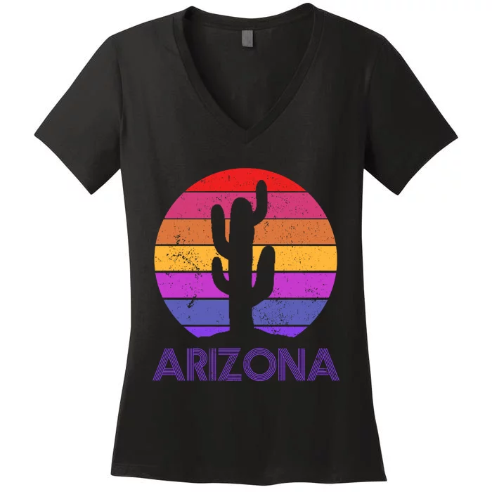 Arizona Gift Vintage Retro Cactus Souvenir Gift Women's V-Neck T-Shirt