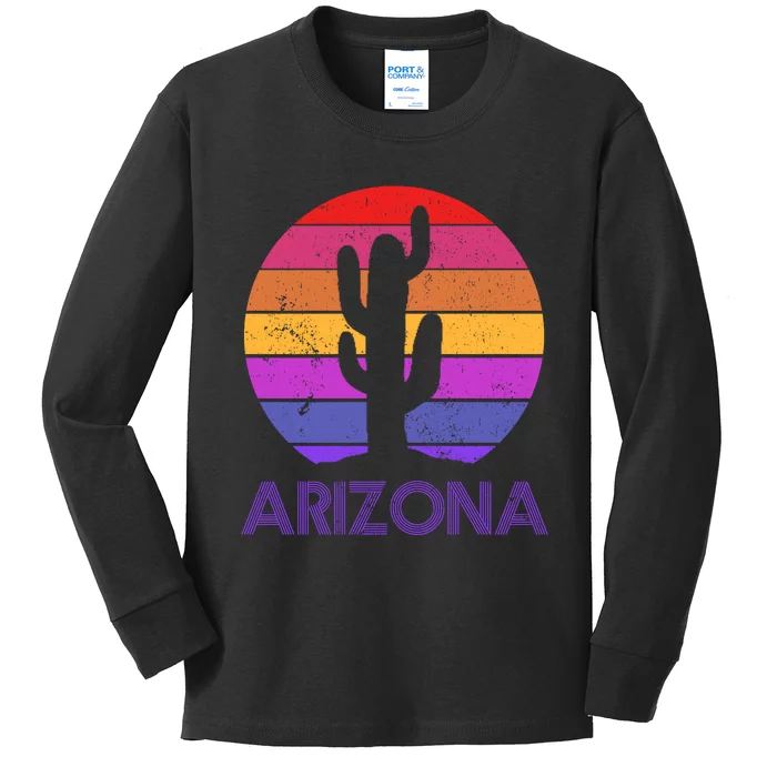 Arizona Gift Vintage Retro Cactus Souvenir Gift Kids Long Sleeve Shirt