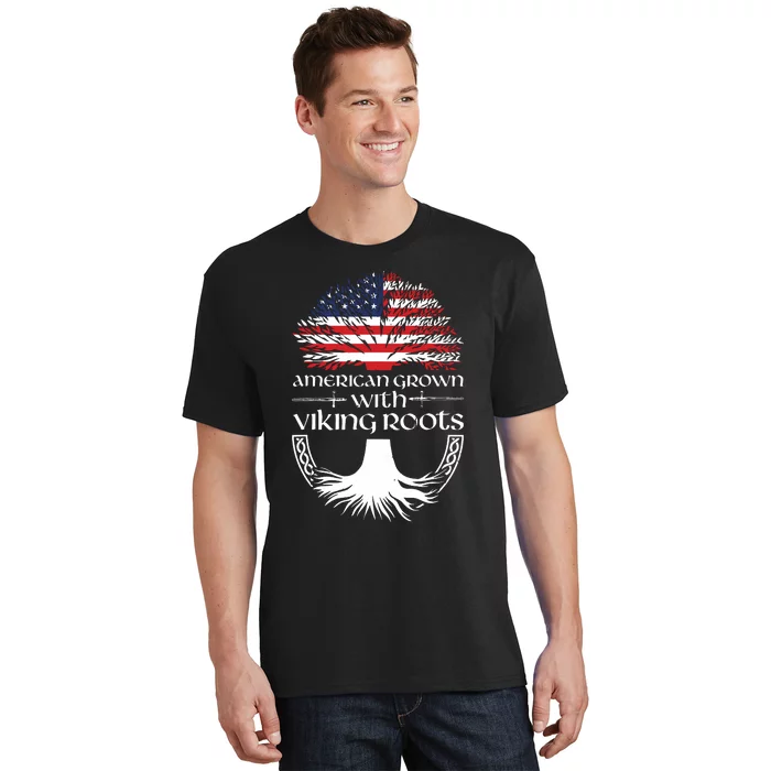 American Grown Viking Roots Warrior Nordic Viking T-Shirt