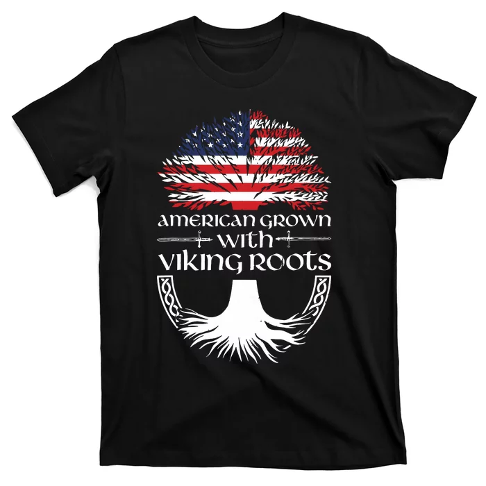 American Grown Viking Roots Warrior Nordic Viking T-Shirt