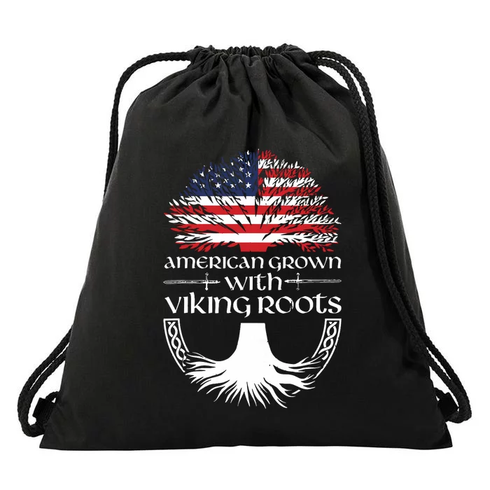 American Grown Viking Roots Warrior Nordic Viking Drawstring Bag