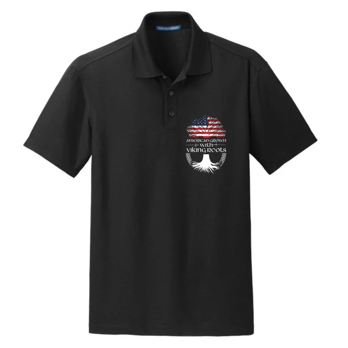 American Grown Viking Roots Warrior Nordic Viking Dry Zone Grid Performance Polo