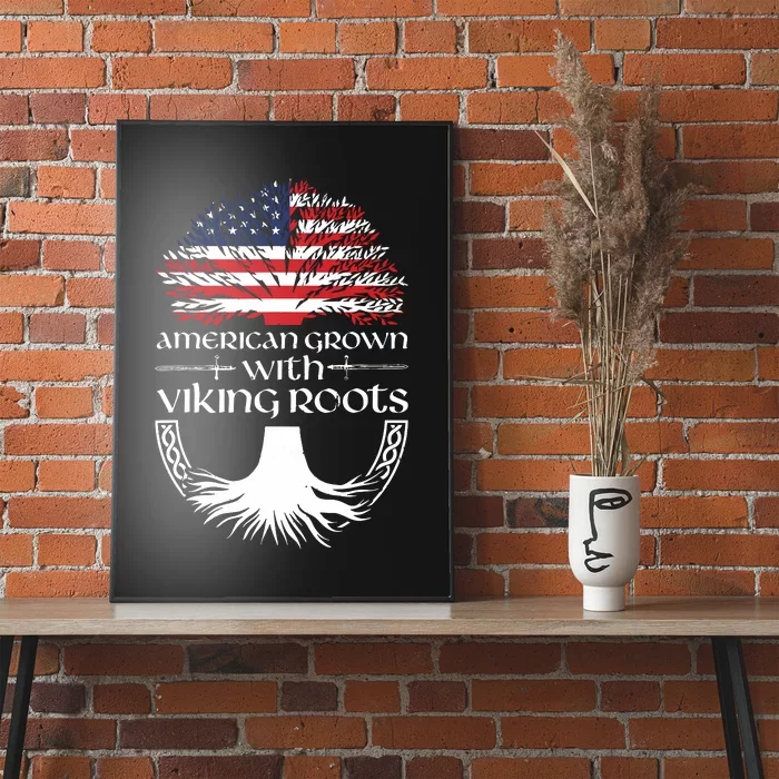 American Grown Viking Roots Warrior Nordic Viking Poster