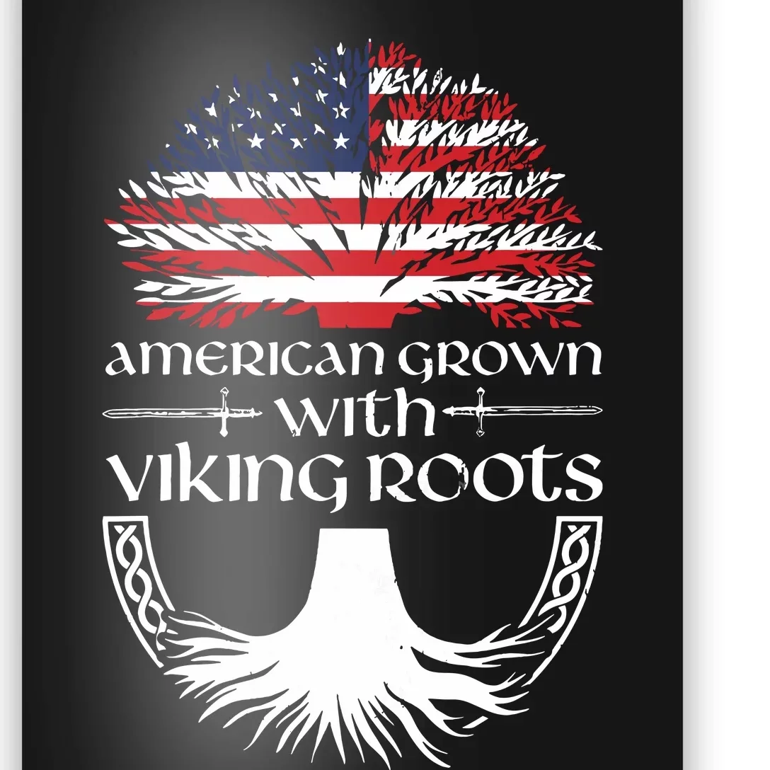 American Grown Viking Roots Warrior Nordic Viking Poster