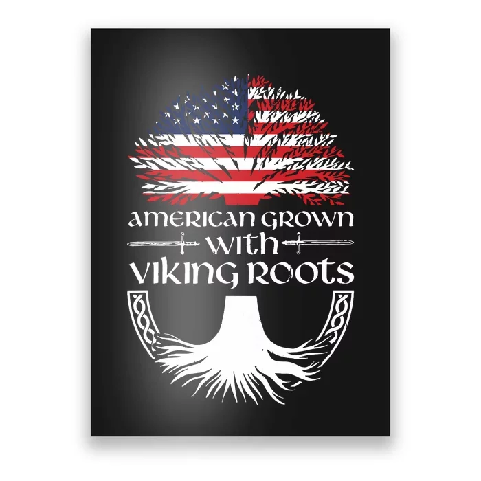 American Grown Viking Roots Warrior Nordic Viking Poster