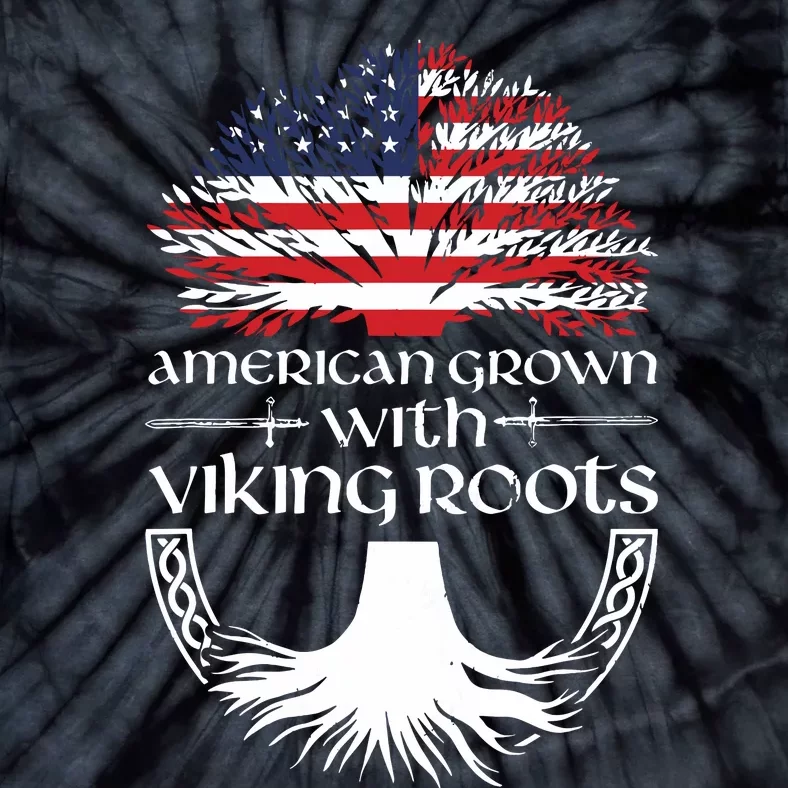 American Grown Viking Roots Warrior Nordic Viking Tie-Dye T-Shirt