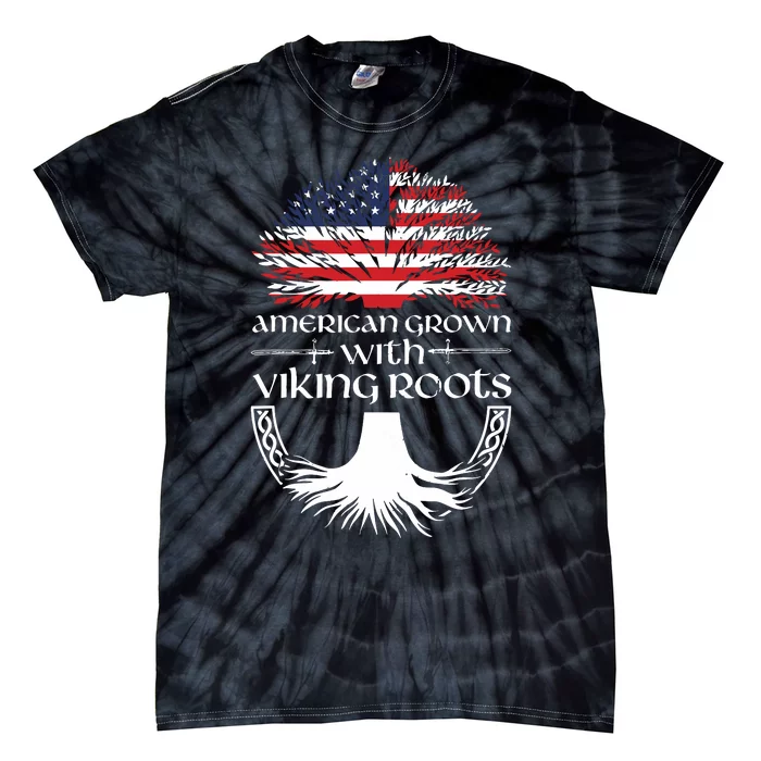 American Grown Viking Roots Warrior Nordic Viking Tie-Dye T-Shirt