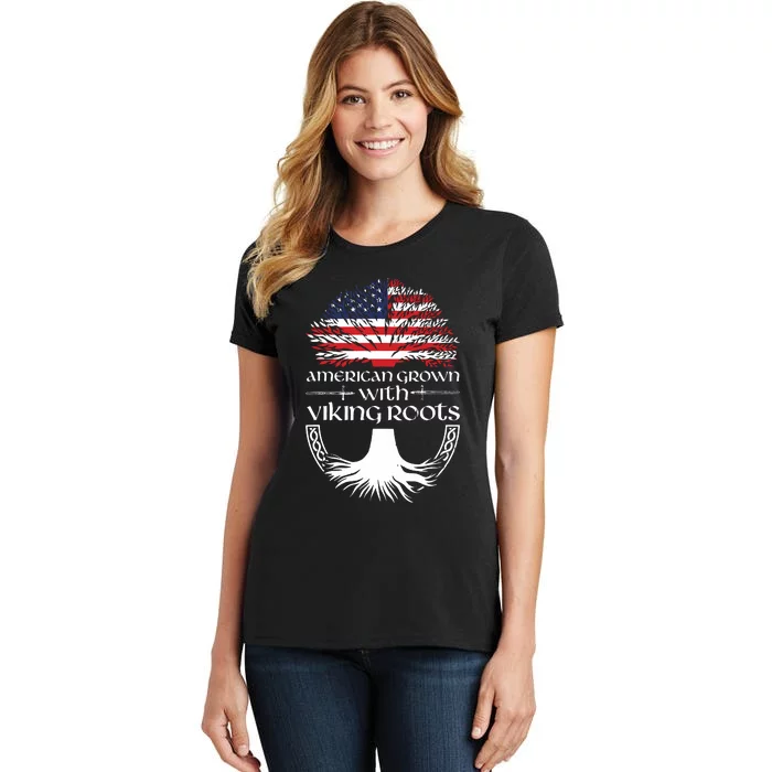 American Grown Viking Roots Warrior Nordic Viking Women's T-Shirt