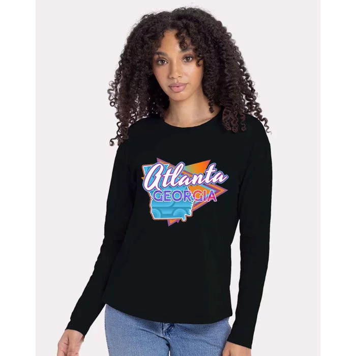 Atlanta Georgia Vintage Retro Throwback Womens Cotton Relaxed Long Sleeve T-Shirt