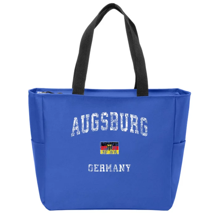 Augsburg Germany Vintage Athletic Sports Design Zip Tote Bag