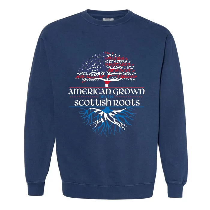 American Grown With Scottish Roots Scotland Pride Heritage Garment-Dyed Sweatshirt