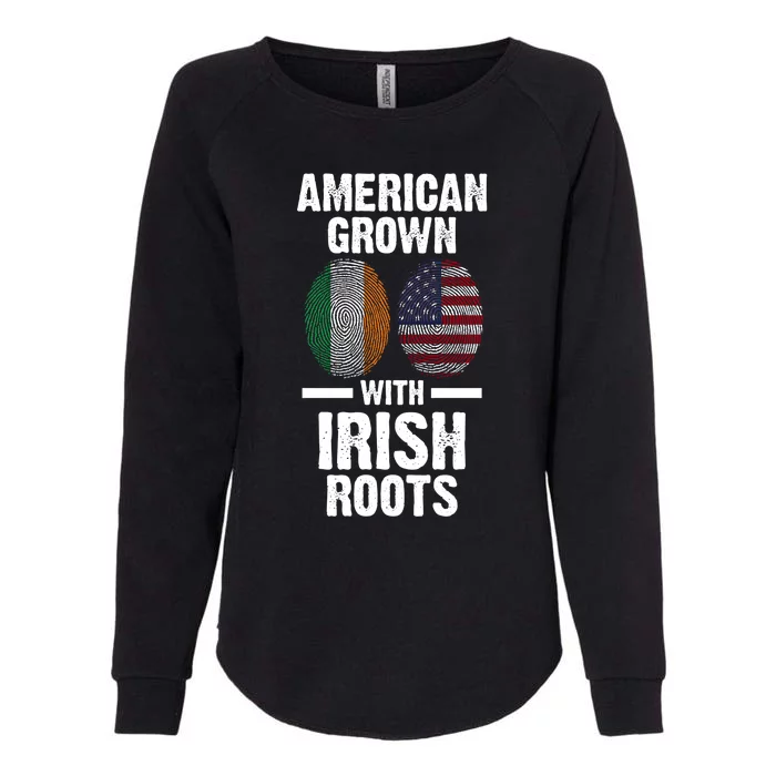 American Grown With Irish Roots Ireland Gift Womens California Wash Sweatshirt