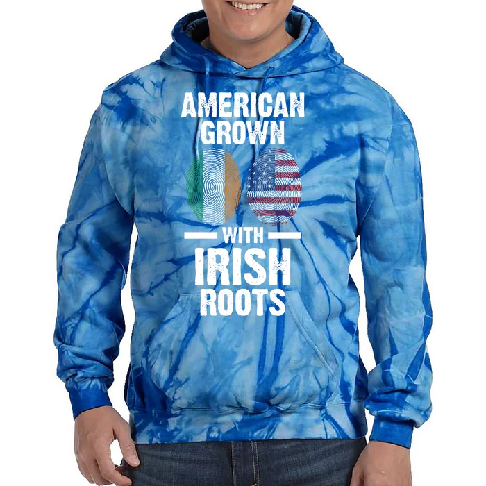 American Grown With Irish Roots Ireland Gift Tie Dye Hoodie