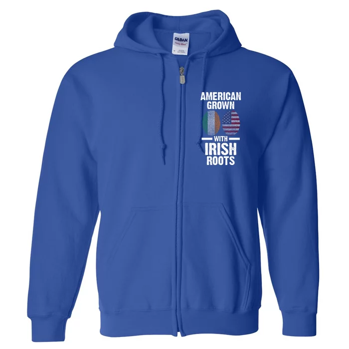 American Grown With Irish Roots Ireland Gift Full Zip Hoodie