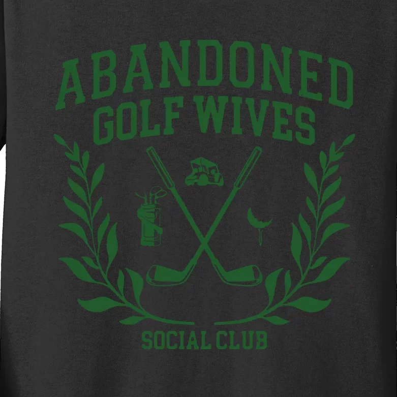 Abandoned Golf Wives Social Club Retro Golf Gift For Women Kids Long Sleeve Shirt