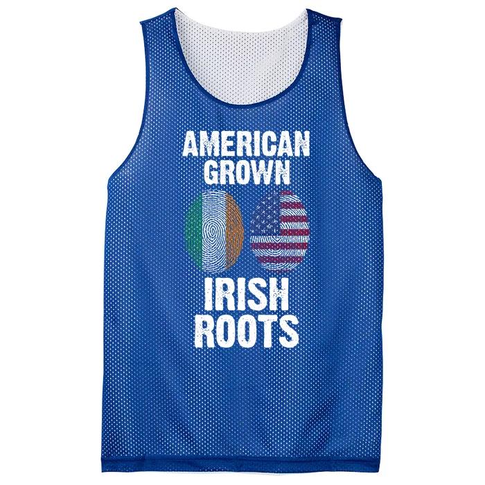 American Grown With Irish Roots Ireland Gift Mesh Reversible Basketball Jersey Tank