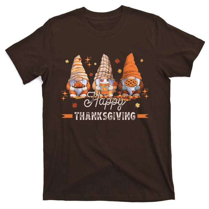 Autumn Gnomes With Harvest Happy Thanksgiving T-Shirt