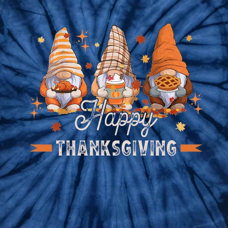 Autumn Gnomes With Harvest Happy Thanksgiving Tie-Dye T-Shirt