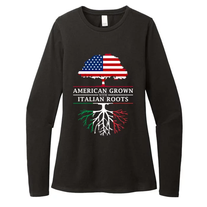 American Grown With Italian Roots Funny Gift Italy Cute Gift Womens CVC Long Sleeve Shirt