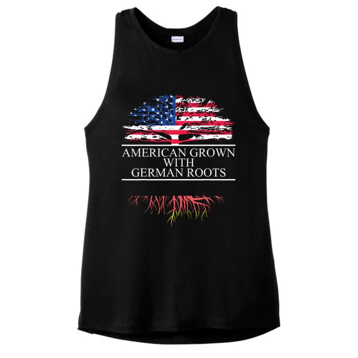 American Grown With German Roots Ladies Tri-Blend Wicking Tank