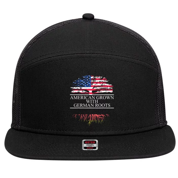 American Grown With German Roots 7 Panel Mesh Trucker Snapback Hat