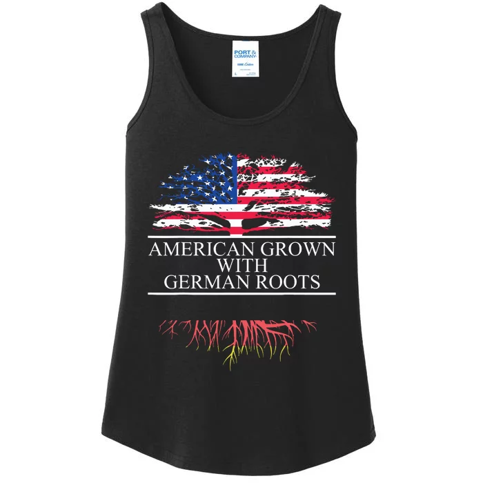 American Grown With German Roots Ladies Essential Tank