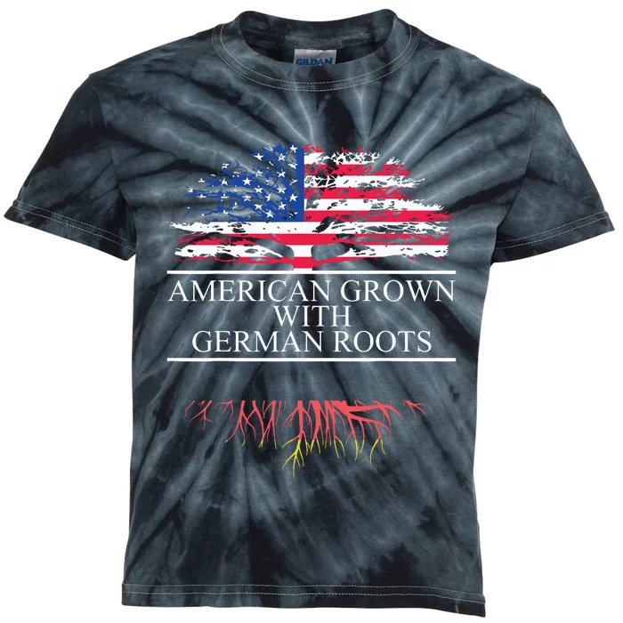 American Grown With German Roots Kids Tie-Dye T-Shirt