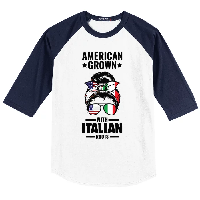 American Grown With Italian Roots Italian Baseball Sleeve Shirt