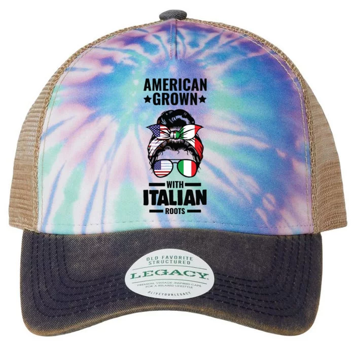 American Grown With Italian Roots Italian Legacy Tie Dye Trucker Hat