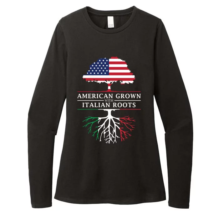 American Grown With Italian Roots Italy Womens CVC Long Sleeve Shirt