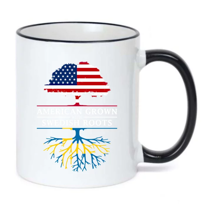 American Grown With Swedish Roots Gift Sweden Gift Black Color Changing Mug