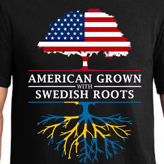 American Grown With Swedish Roots Gift Sweden Gift Pajama Set