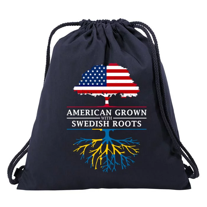 American Grown With Swedish Roots Gift Sweden Gift Drawstring Bag