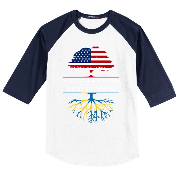 American Grown With Swedish Roots Gift Sweden Gift Baseball Sleeve Shirt