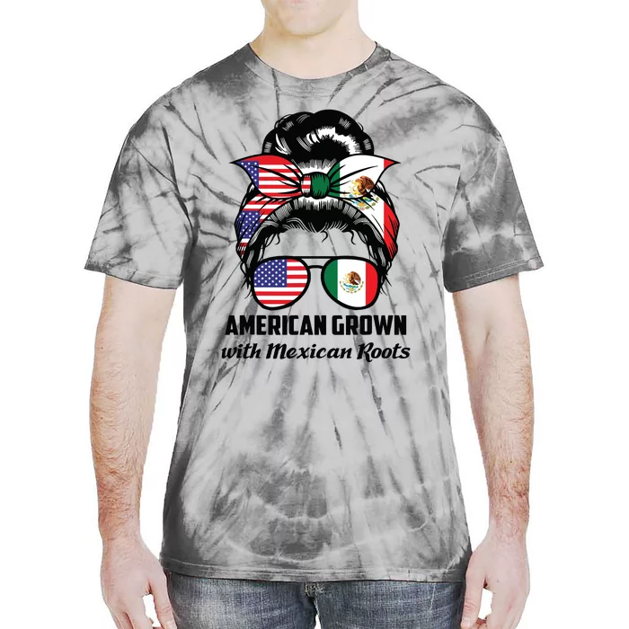 American Grown With Mexican Roots Mexican Tie-Dye T-Shirt