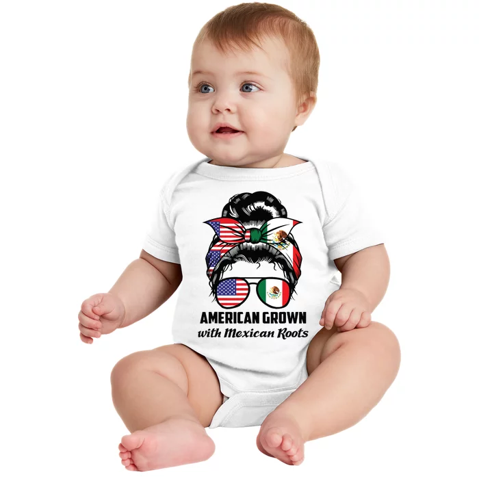 American Grown With Mexican Roots Mexican Baby Bodysuit