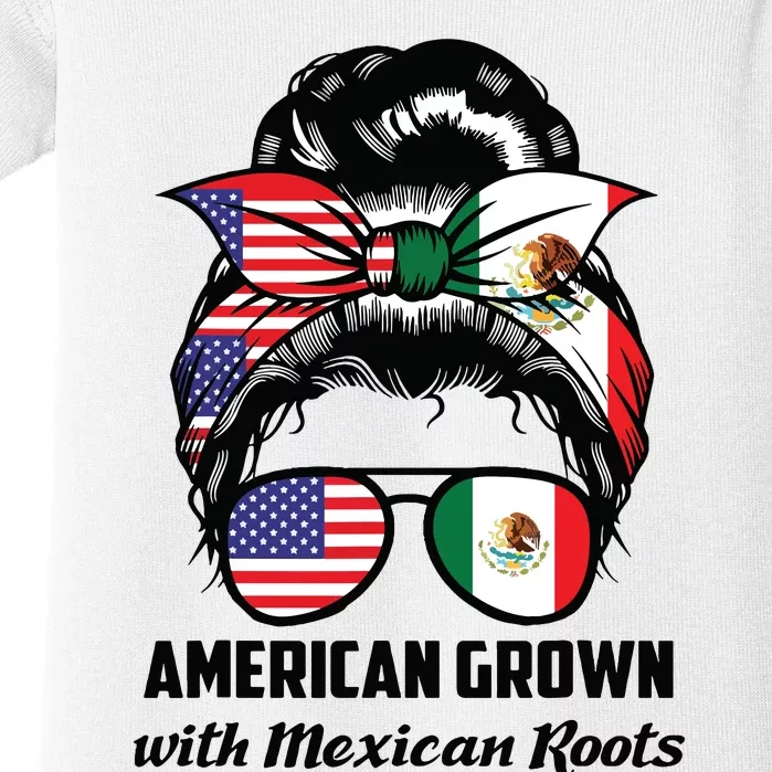 American Grown With Mexican Roots Mexican Baby Bodysuit