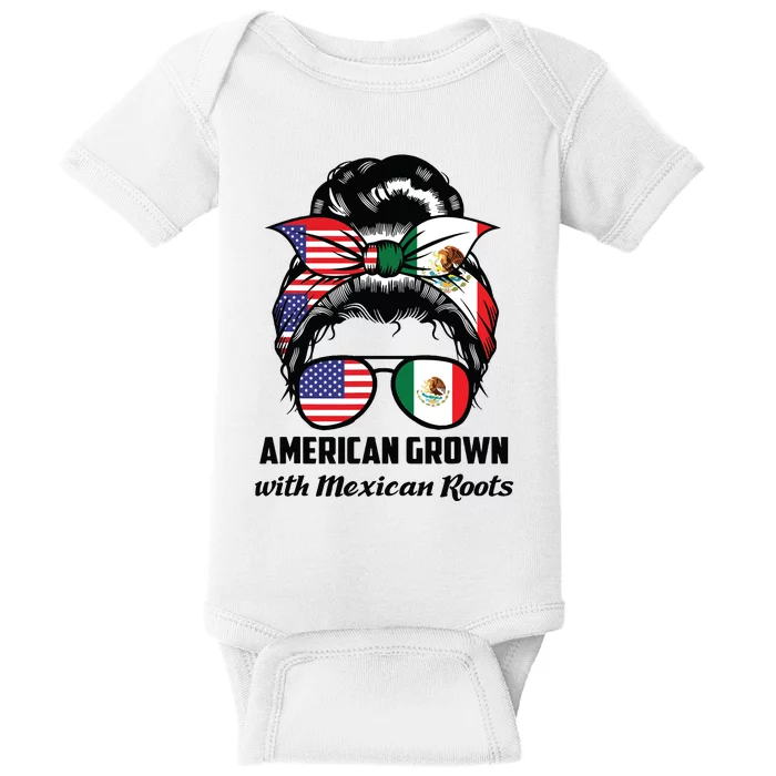 American Grown With Mexican Roots Mexican Baby Bodysuit