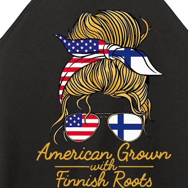 American Grown With Finnish Roots Finland And Usa Flag Women’s Perfect Tri Rocker Tank